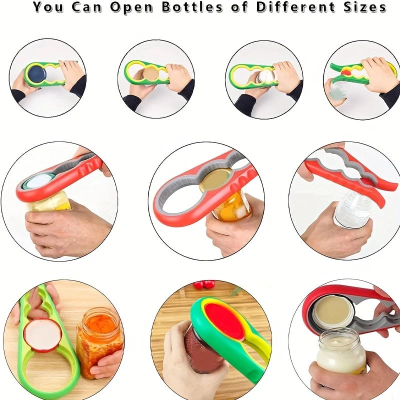 4-in-1 Multi-Purpose Can & Bottle Opener with Non-Slip Grip Multi-Purpose Opener Qme