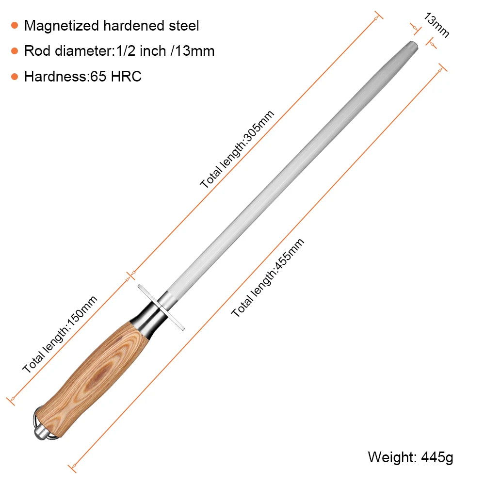 XITUO 12-Inch Honing Rod – Professional Knife Sharpening Steel Knife Honing Rod Qst