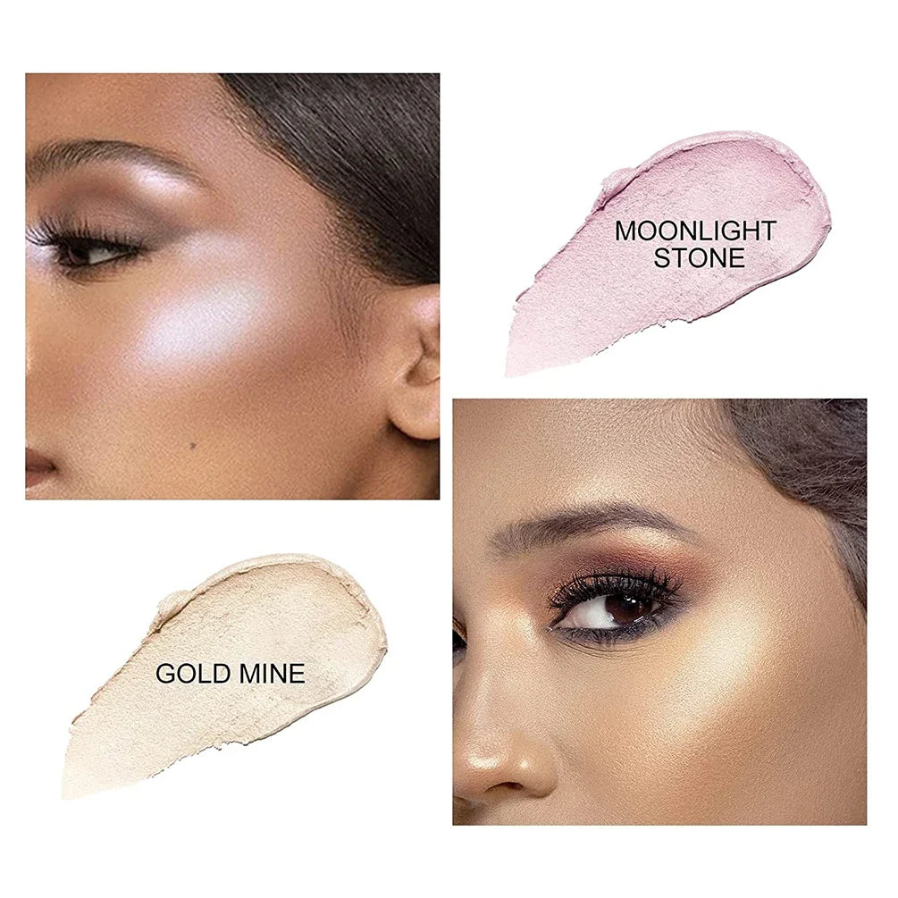 Dual-Shade Highlighter & Contour Stick | Qme Shimmer Makeup Highlighter Contour Stick Qme