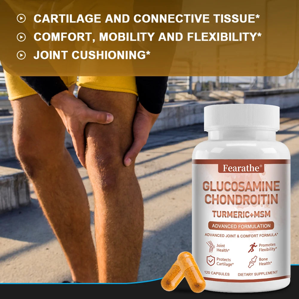 Glucosamine Chondroitin MSM Capsules – Joint & Cartilage Support Joint Wellness Supplement Qst