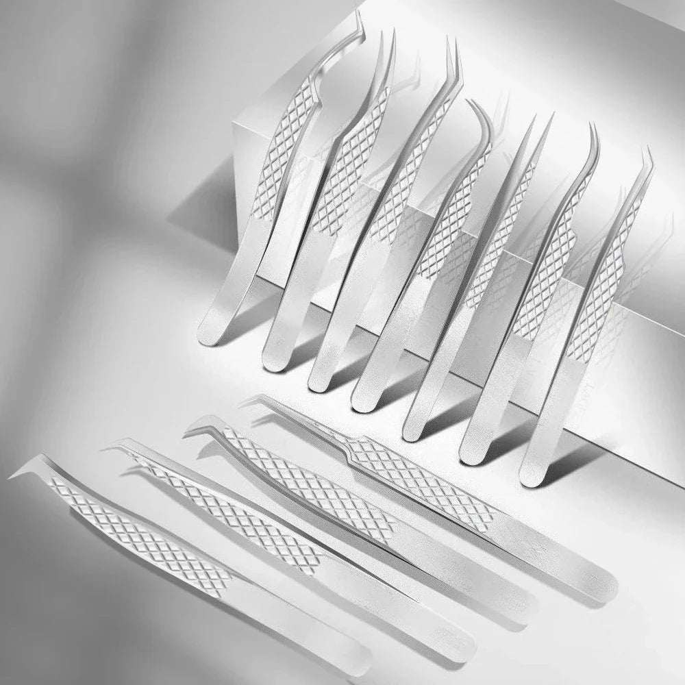 Qme Diamond Grip Eyelash Extension Tweezer | Volume Precise Lash Extension Tweezer Qme