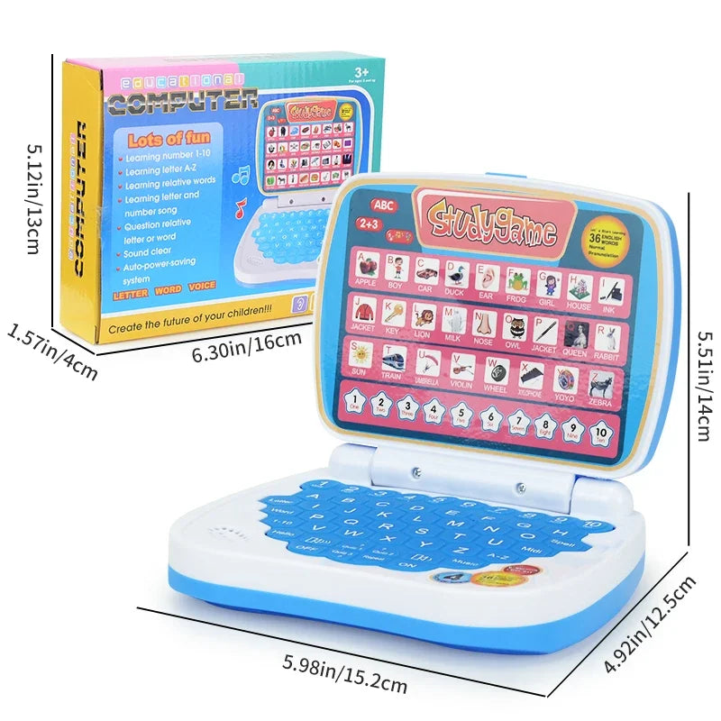 Kids English Learning Laptop Toy – ABC, Numbers & Spelling Kids Learning Toy Qme