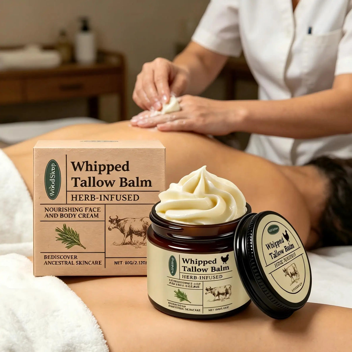 Woodsleep Whipped Tallow Balm – Avocado Body Butter 60g Body Butter Balm Qst