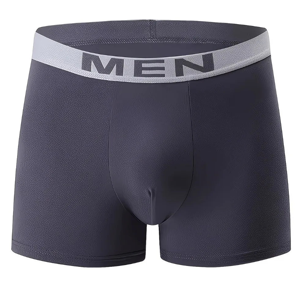 Men's Breathable Boxer Shorts | Solid Color & Elastic Waistband Men's Boxer Shorts Qme Grey 2XL