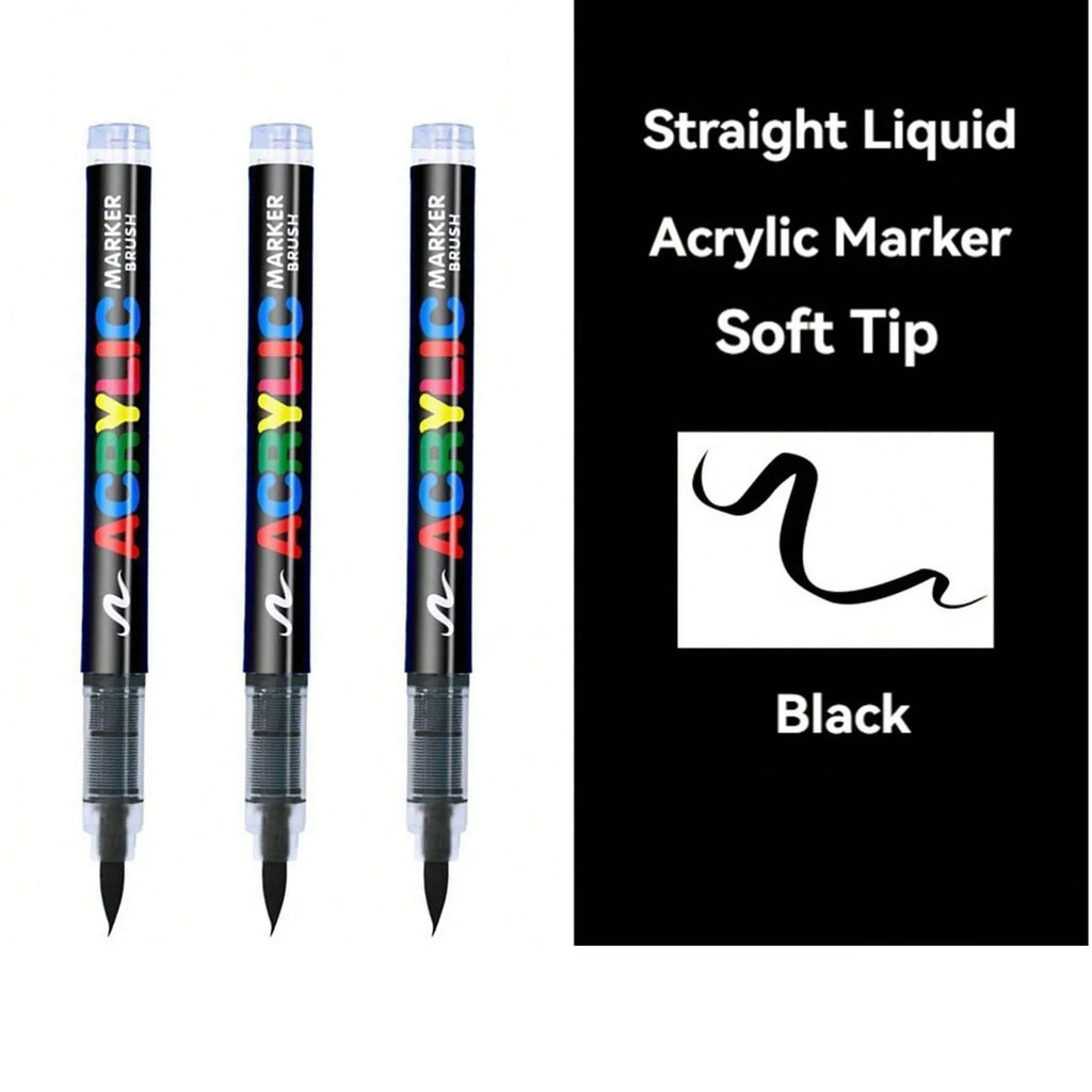 Black & White Soft Tip Acrylic Markers – Wood & Ceramic Set Acrylic Paint Markers Qme