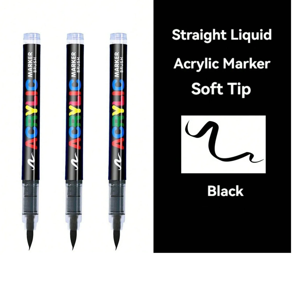 Black & White Soft Tip Acrylic Markers – Wood & Ceramic Set Acrylic Paint Markers Qme