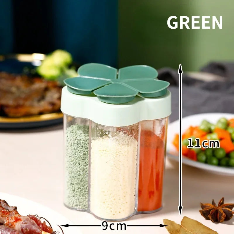 Plastic Spice Jar Seasoning Container – Kitchen & Outdoor Spice Jar Organizer Qme green