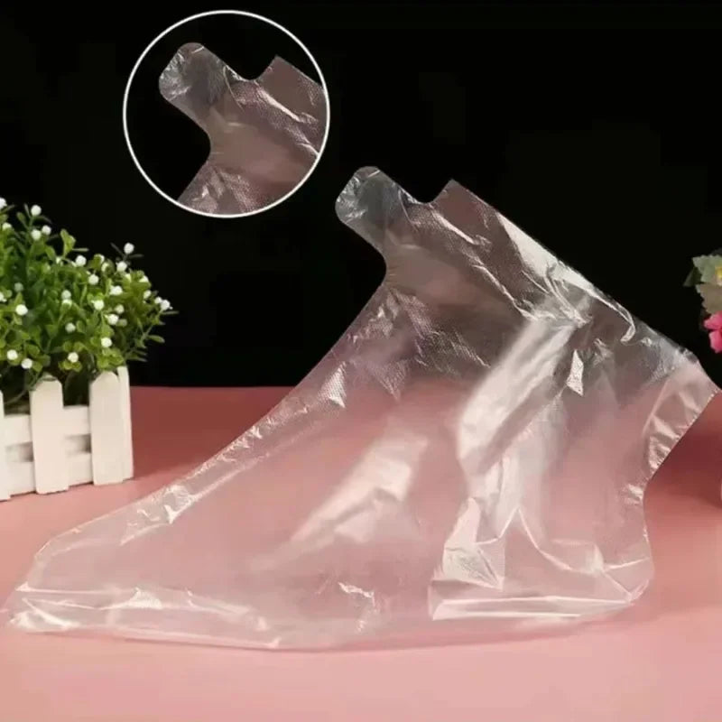 Disposable Waterproof Transparent Foot Mask Covers 200/500 Pcs Foot Mask Covers Qme