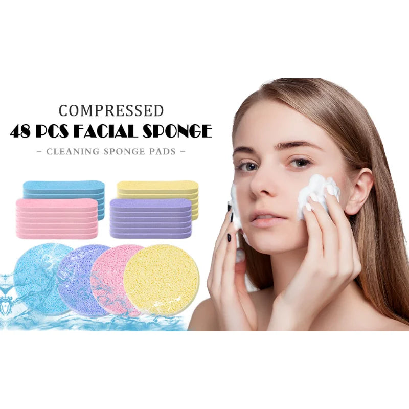 5-Pack Compressed Facial Sponges – Reusable Cleansing Sponges Facial Cleansing Sponge Qme