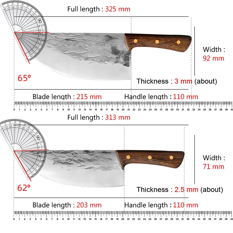 Forged Stainless Steel Cleaver Knife – Wood Handle Chopper Kitchen Cleaver Knife Qst