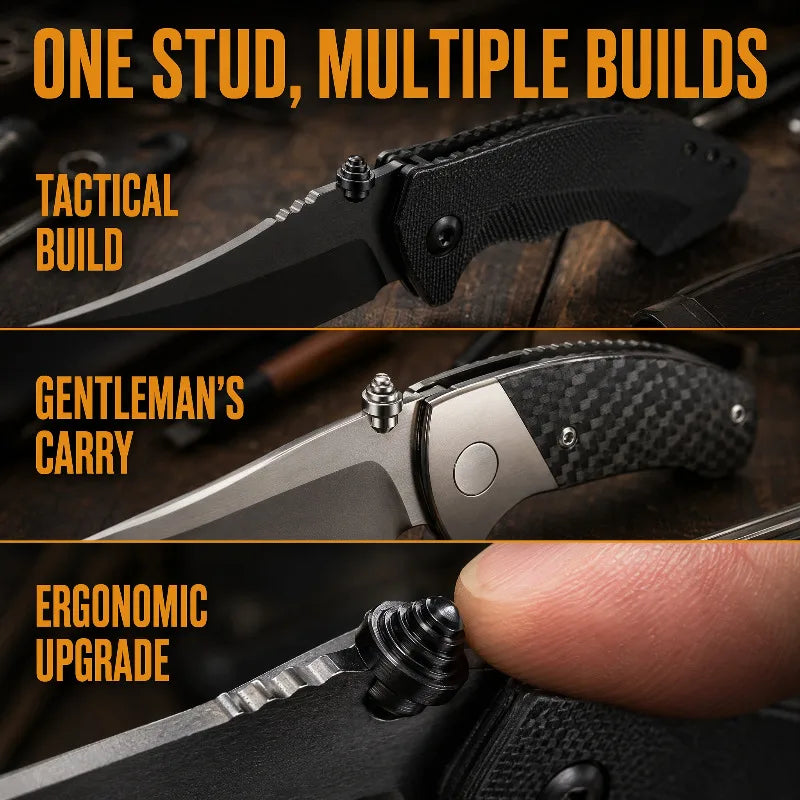 Folding Knife Thumb Stud & Axis Screw – 416 Stainless Steel DIY Knife Hardware Set Qst