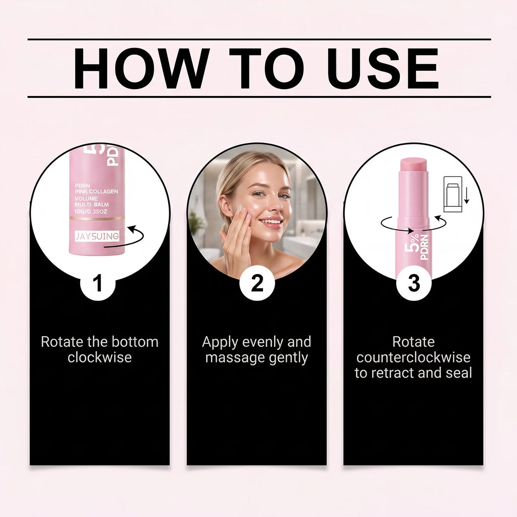 PDRN Pink Collagen Moisturizing Balm Stick for Face & Lips Moisturizing Balm Stick Qst