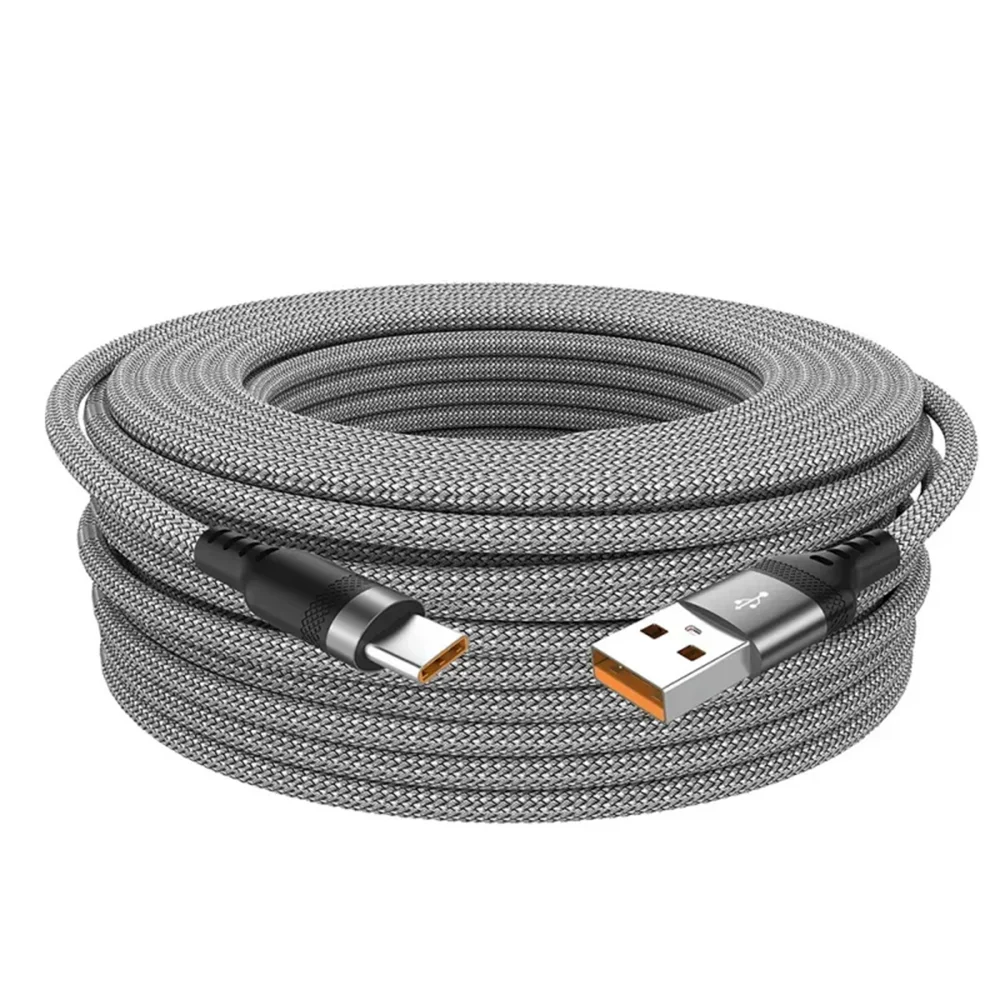 USB-C Fast Charging Nylon Braided Cable | Qme – 1m to 5m USB-C Charging Cable Qme Grey 1m
