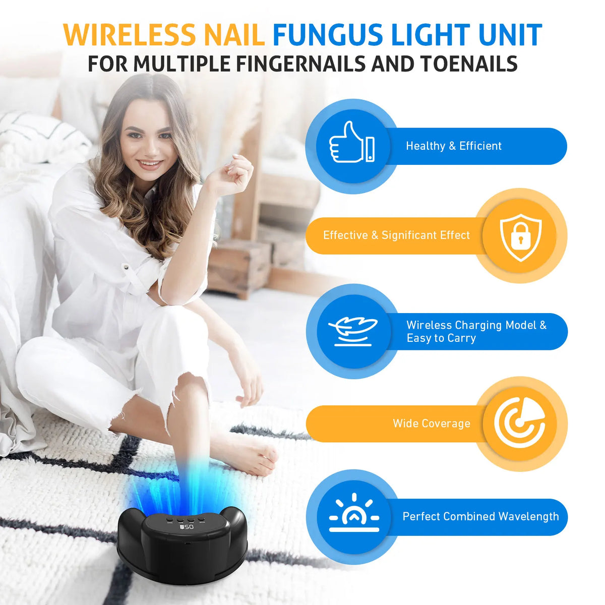 KTS Wireless Nail Laser Device – 30 Beads 470nm & 905nm Nail Laser Device Qst