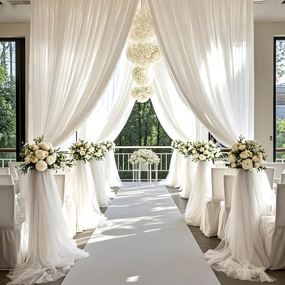 Wedding Mesh Arch Backdrop Curtain – Outdoor Party Decoration Wedding Arch Backdrop Qme