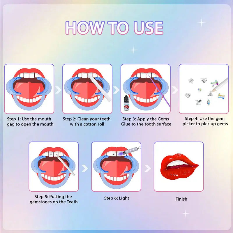 DIY Tooth Gem Kit – Crystal Teeth Jewelry | 8 Color Options Tooth Gem Kit Qme