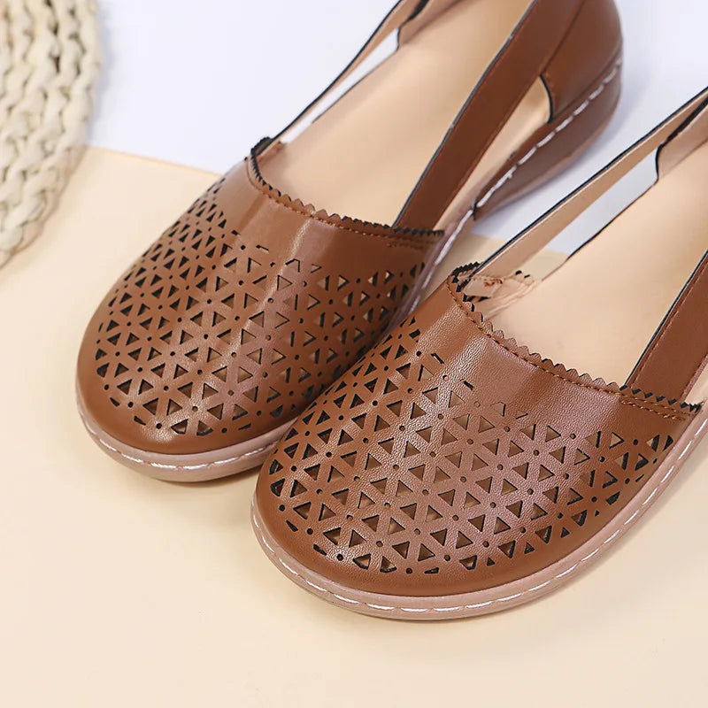 Women's Retro Button Flat Sandals – Mary Jane Plus Size Women's Flat Sandals Qst