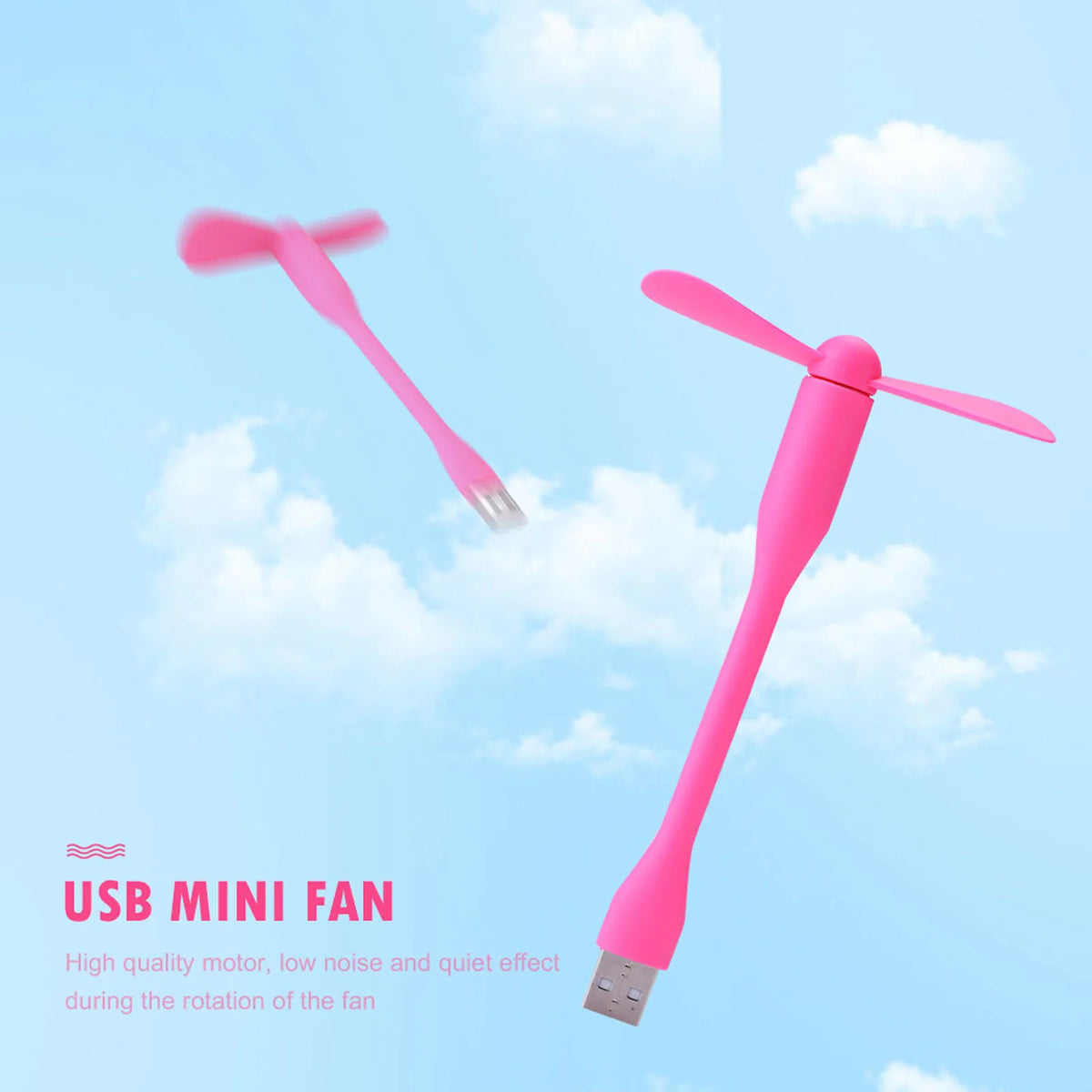 USB Flexible Mini Fan – Portable for Laptop & Power Bank USB Mini Fan Qme