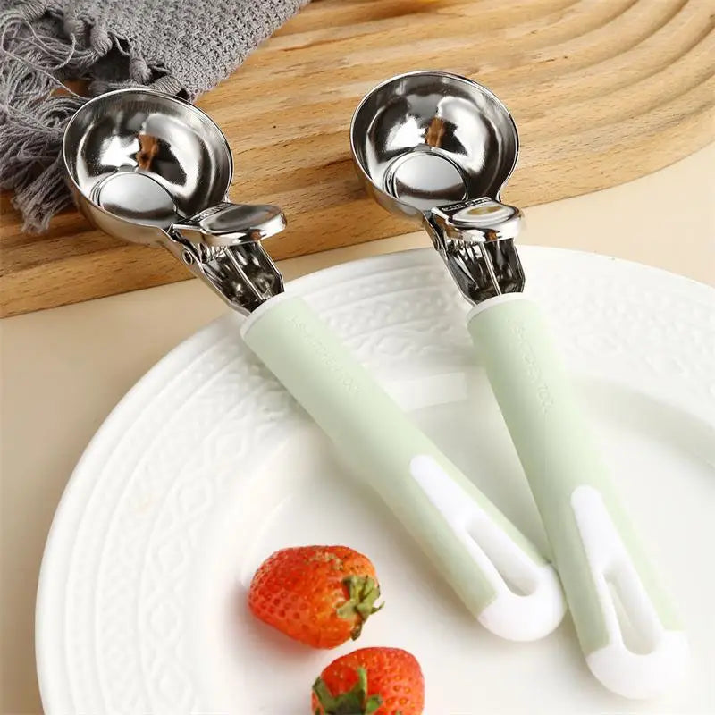 304 Stainless Steel Ice Cream Scoop & Fruit Baller – Non-Stick Ice Cream Scoop Qme