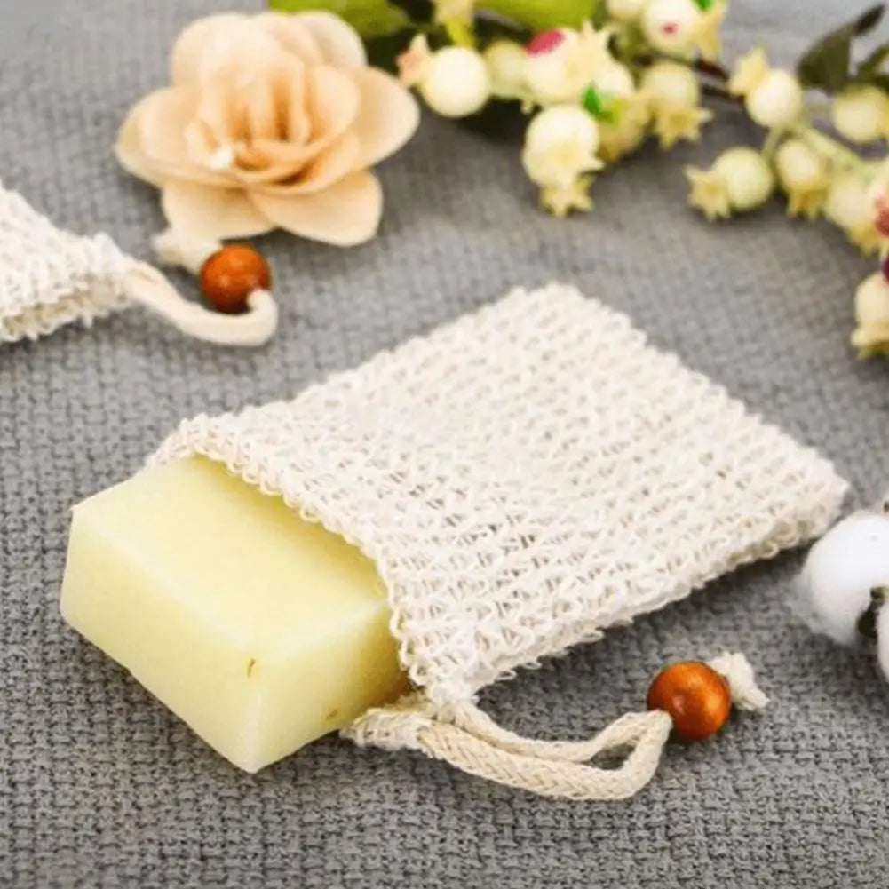 Natural Cotton Linen Soap Saver Bag | Mesh Exfoliator Pouch 5pk Soap Saver Bag Qme