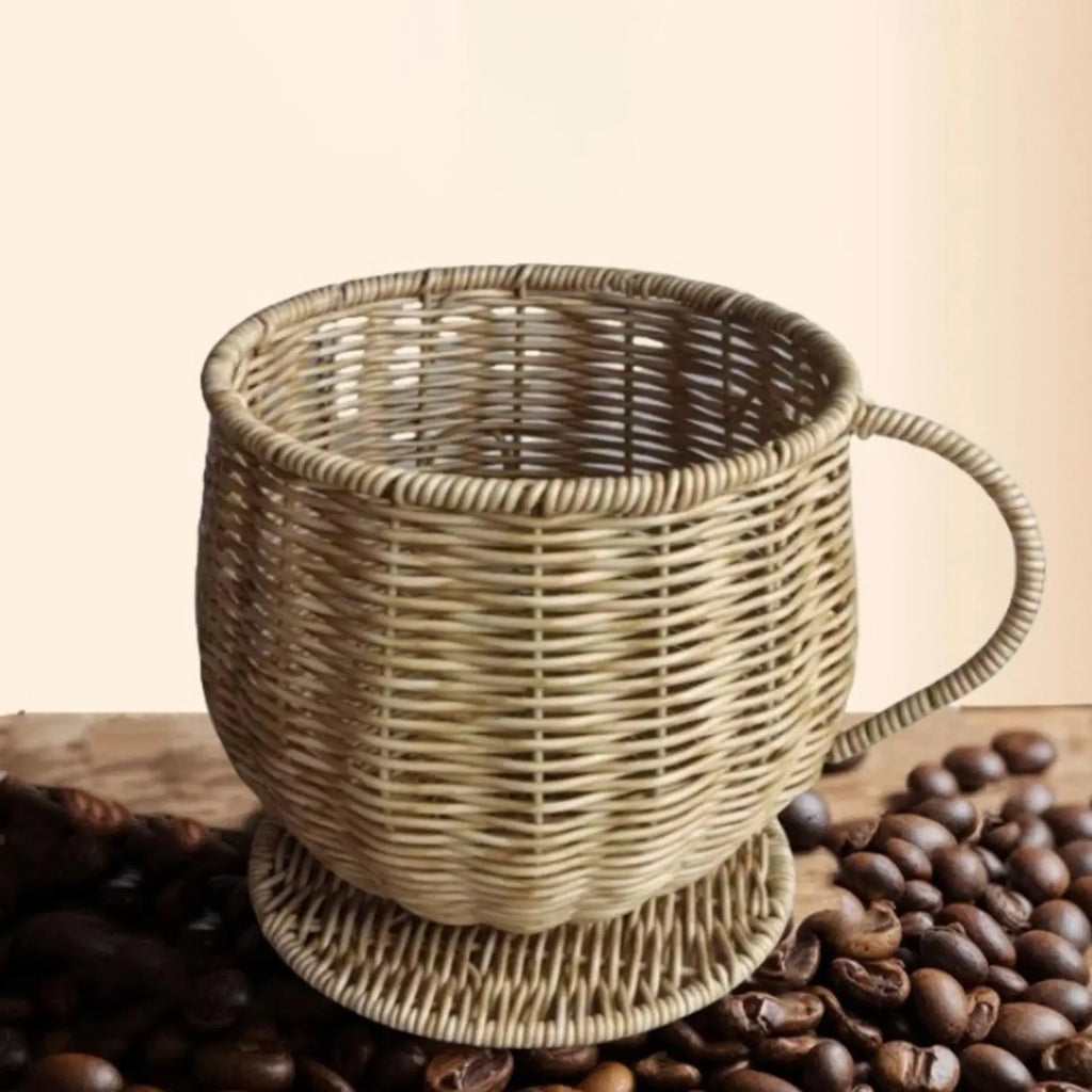 Woven Coffee Pod Holder – Large Capacity Cup-Shaped Organizer Coffee Pod Organizer Qme