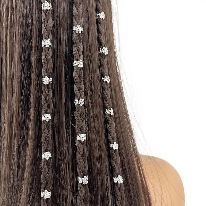 40Pcs Vine Leaf Hair Braid Rings – Vintage Dreadlock Clips Hair Braid Rings Qst Silver