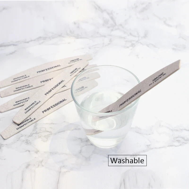 Professional Wood Nail Files 180/240 Grit Emery Board – 10 Pack Emery Board Nail File Qme