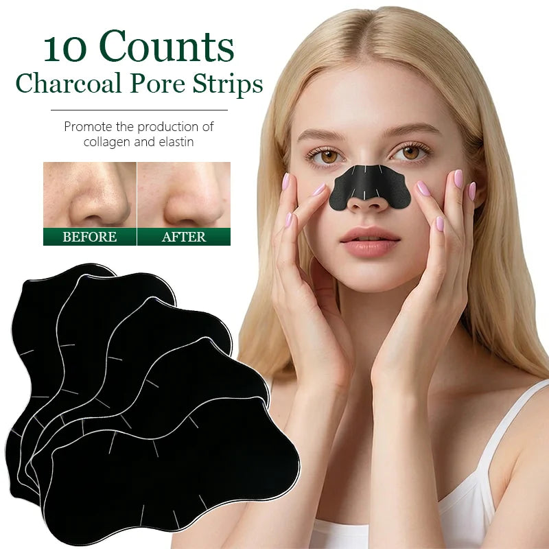 Charcoal Blackhead Remover Nose Strips – Deep Pore Cleansing Pore Cleansing Strips Qst