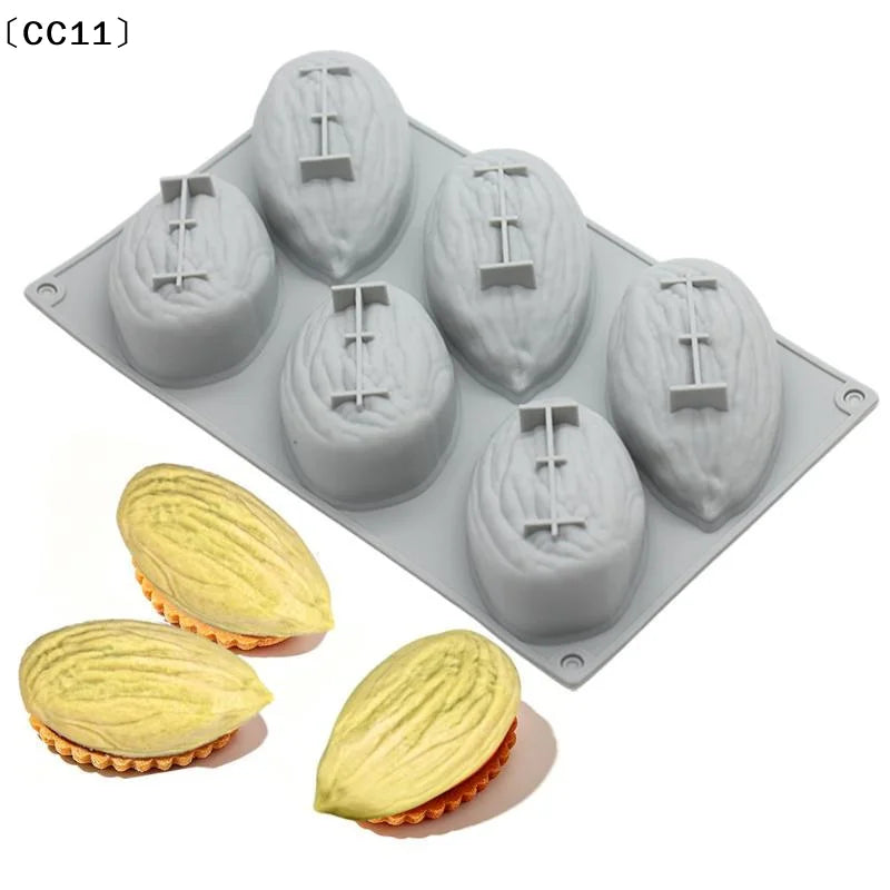 Silicone 6-Cavity Pistachio Mold – Non-Stick Baking & Craft Silicone Baking Mold Qme