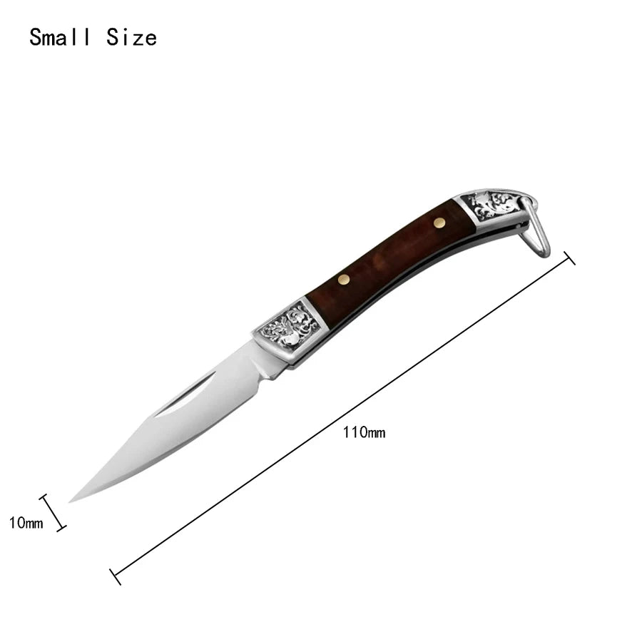 Swayboo Folding Pocket Knife – Stainless Steel Wood Handle Folding Pocket Knife Qst Small SIze