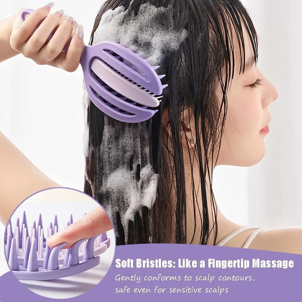 Scalp Massager Shampoo Brush – Detachable Hair Exfoliator Scalp Massage Brush Qme