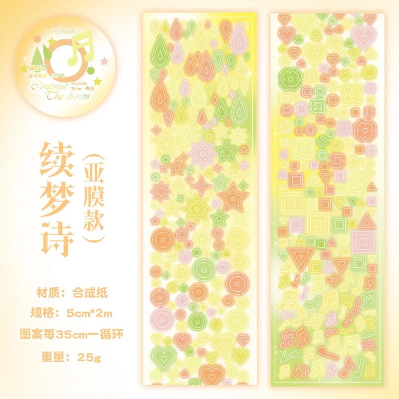 Y2K Glitter Decorative PET Tape for Planners & Scrapbooks Decorative Craft Tape Qme F HOT SALE