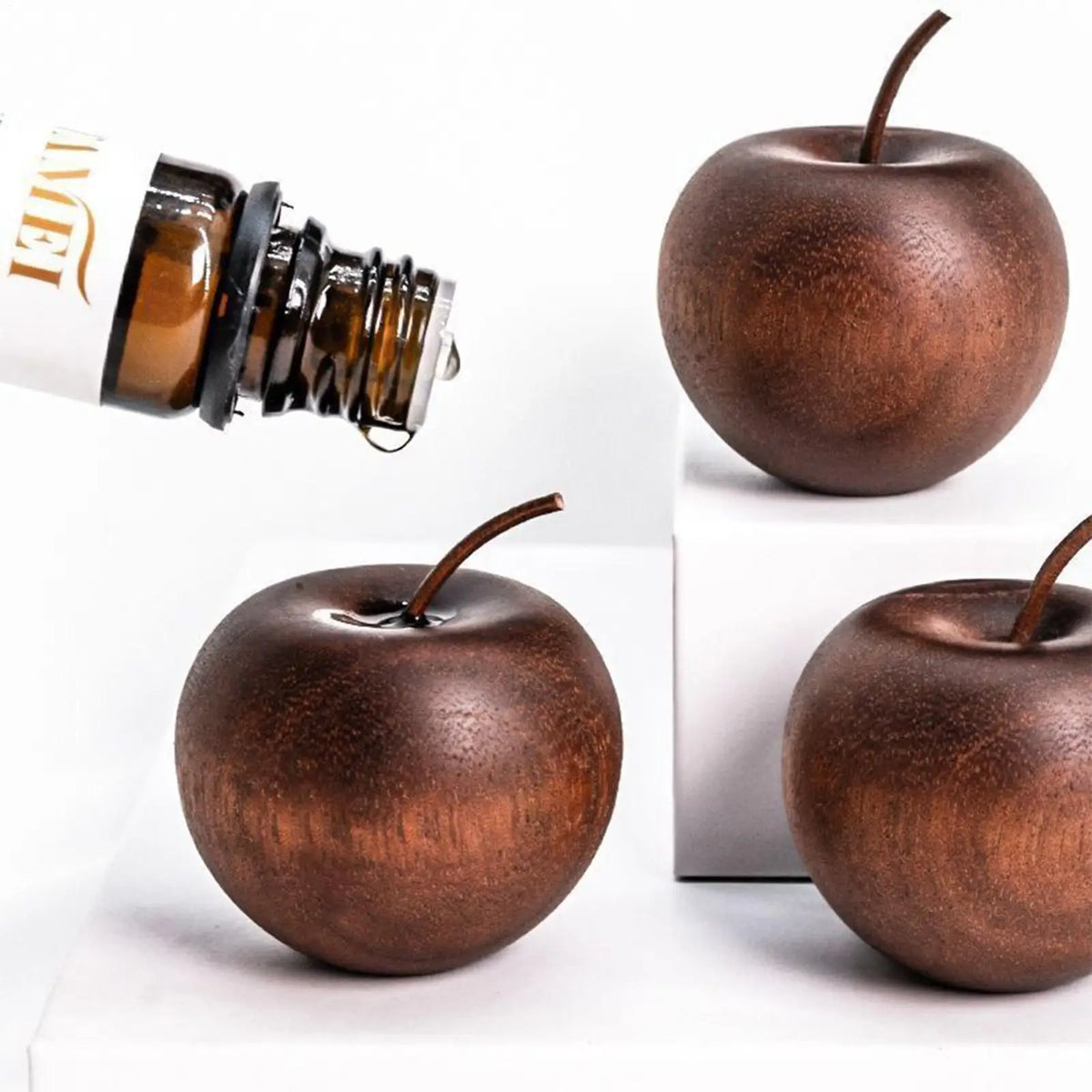 Wooden Apple Oil Diffuser – No Heat Car & Home Aromatherapy Essential Oil Diffuser Qme