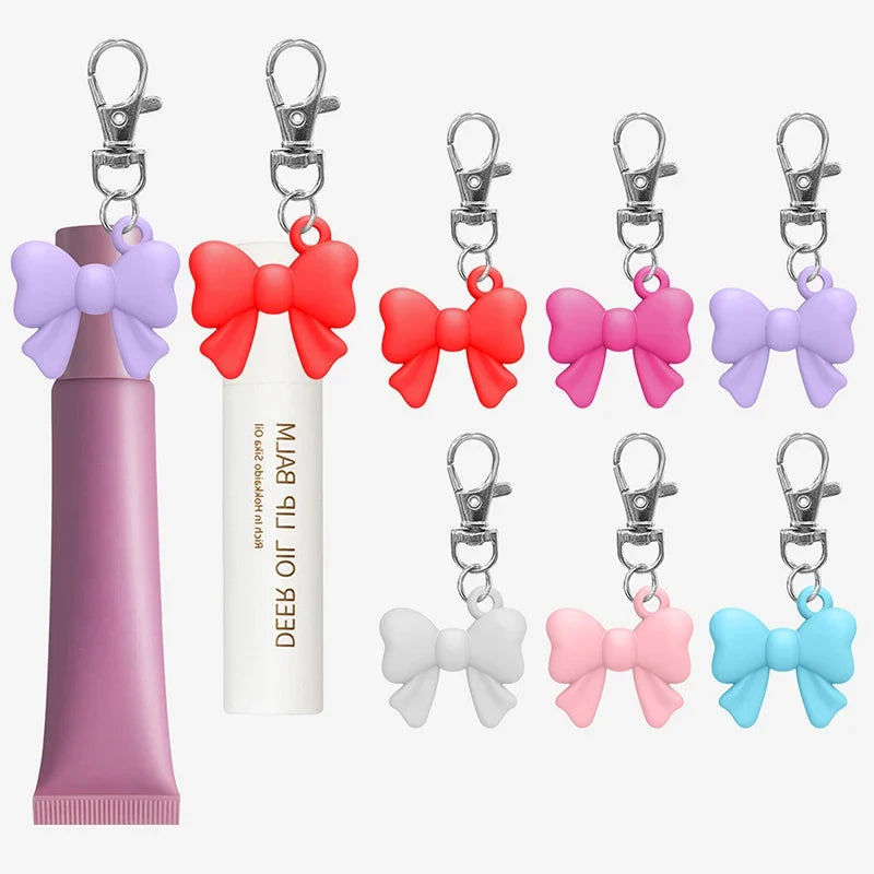 Silicone Lip Balm Keychain Cap | Portable Lip Gloss Case Lip Balm Keychain Case Qme