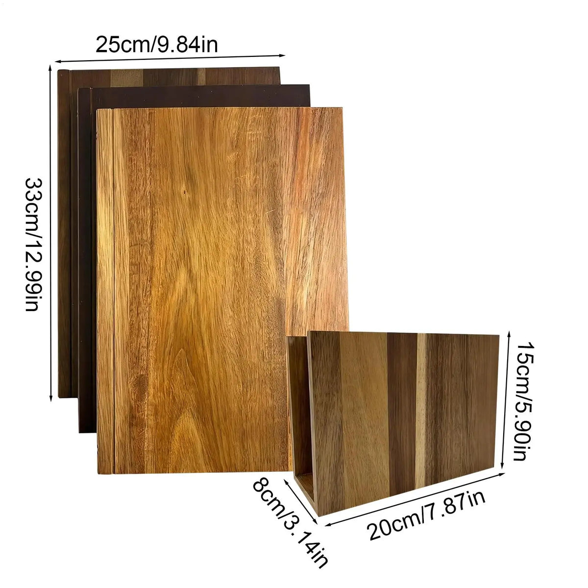 3-Piece Book-Shaped Wooden Cutting Board Set – Thickened Wooden Cutting Board Set Qme