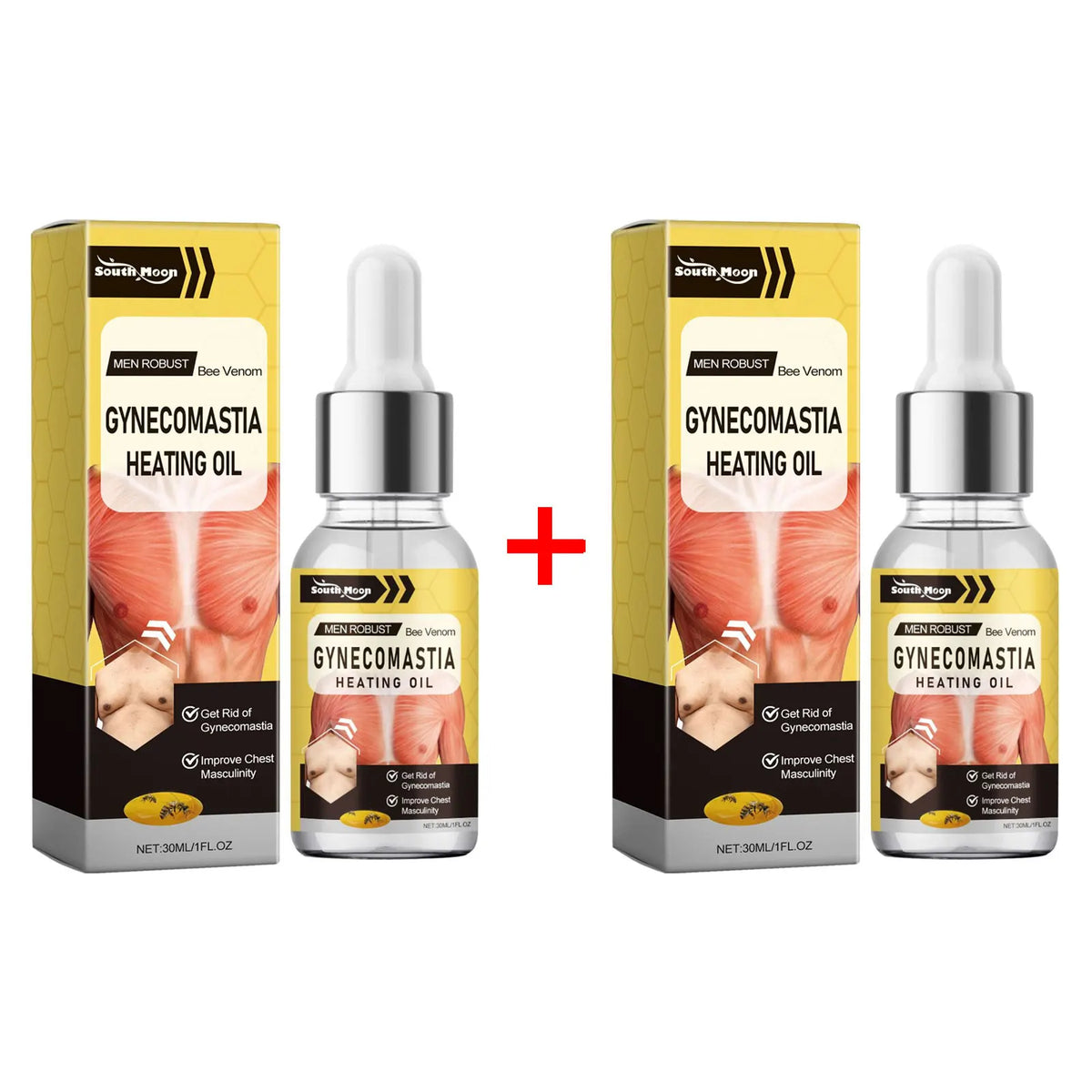 South Moon Men's Chest Firming Body Sculpting Essential Oil Body Sculpting Oil Qst 60ml boxed