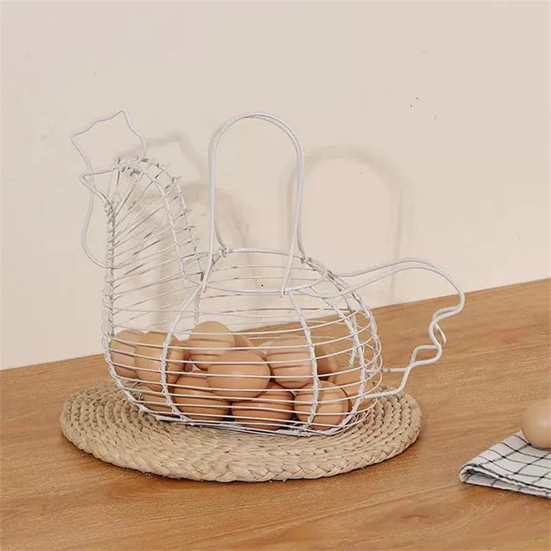 Iron Art Fruit, Vegetable & Egg Basket Organizer Rack Kitchen Storage Basket Qme