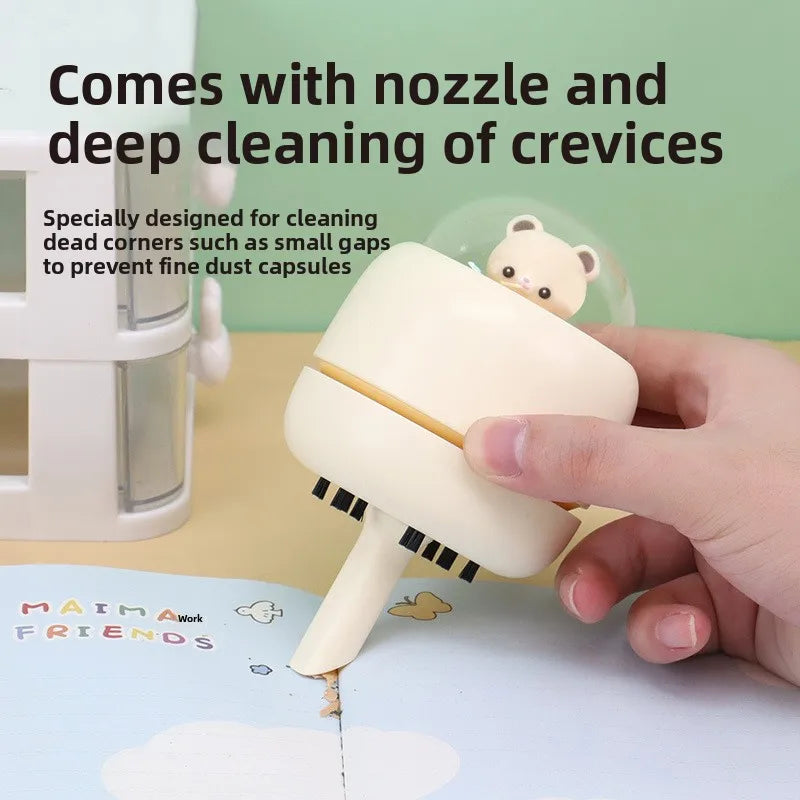 Wireless Desktop Vacuum – 3-Speed USB-C Eraser Dust Cleaner Desktop Vacuum Cleaner Qst