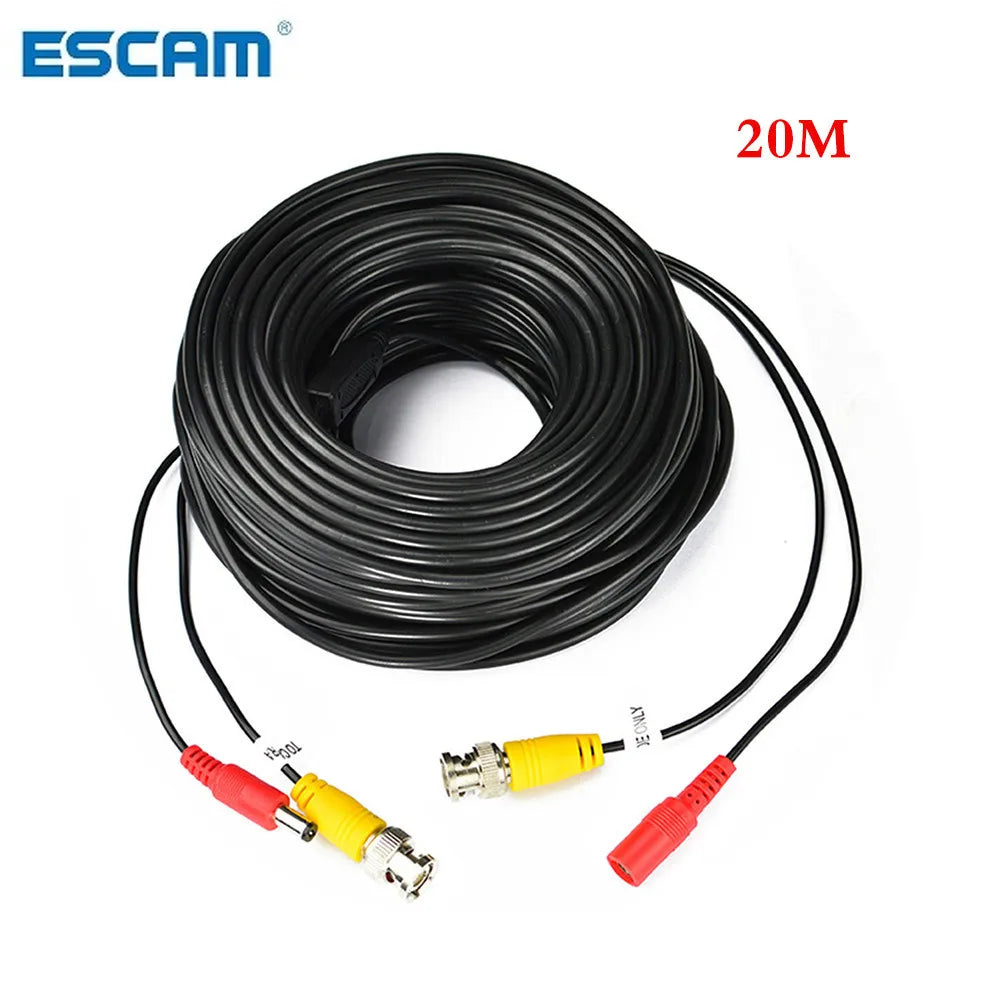 ESCAM BNC Video & 12V DC Power Integrated Cable – CCTV DVR CCTV Camera Cable Qme Russian Federation 40m