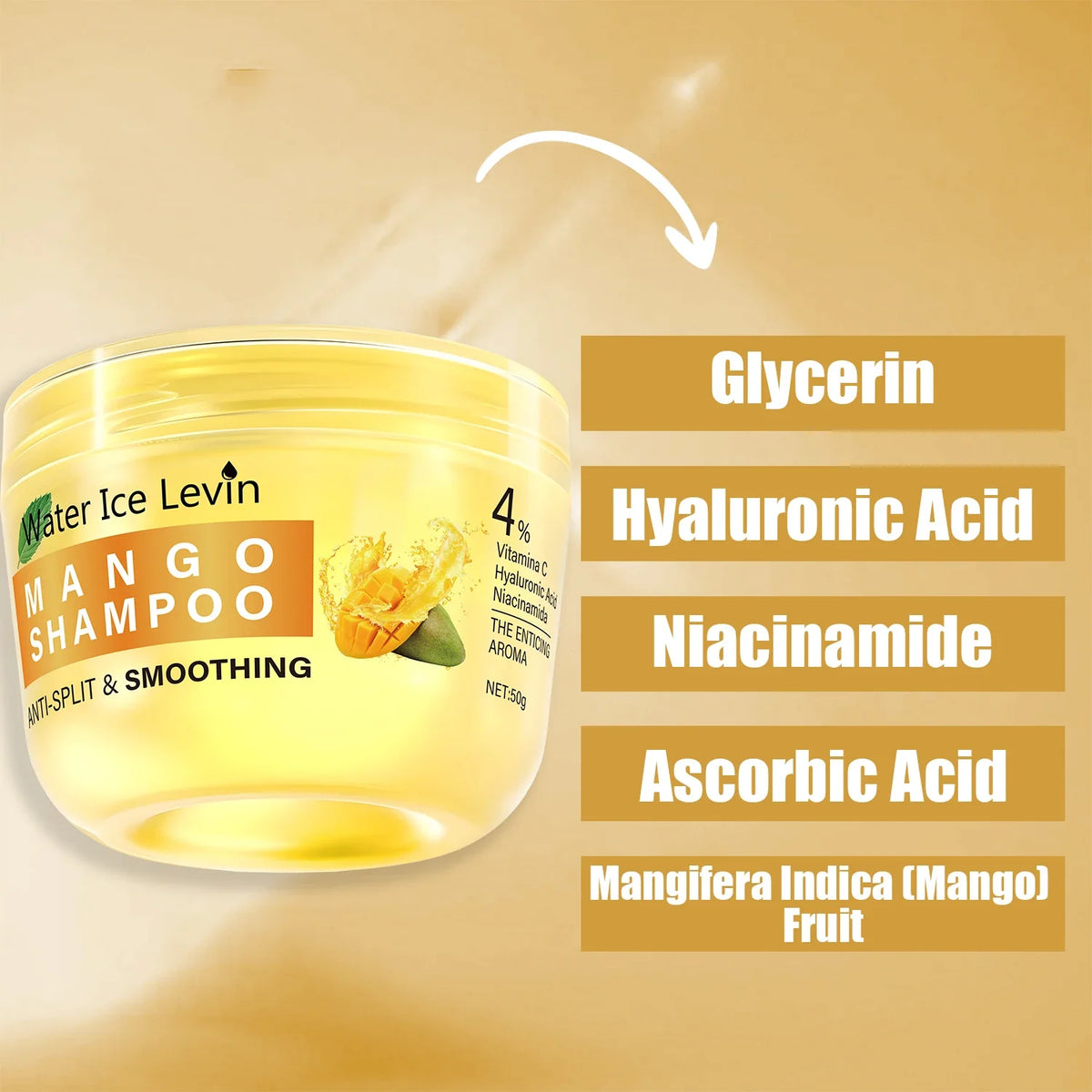 Mango Hyaluronic Acid Shampoo – Frizz Control & Moisture Moisturizing Shampoo Qme