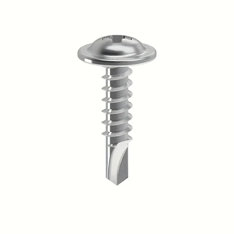 Round Head Self-Tapping Screws with Pad – 100pcs Titanium Steel Self-Tapping Screws Qme