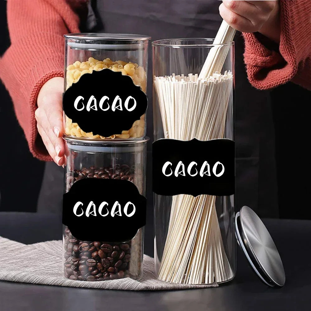 Removable Waterproof Blackboard Roll Labels – 300 Stickers Kitchen Label Stickers Qme
