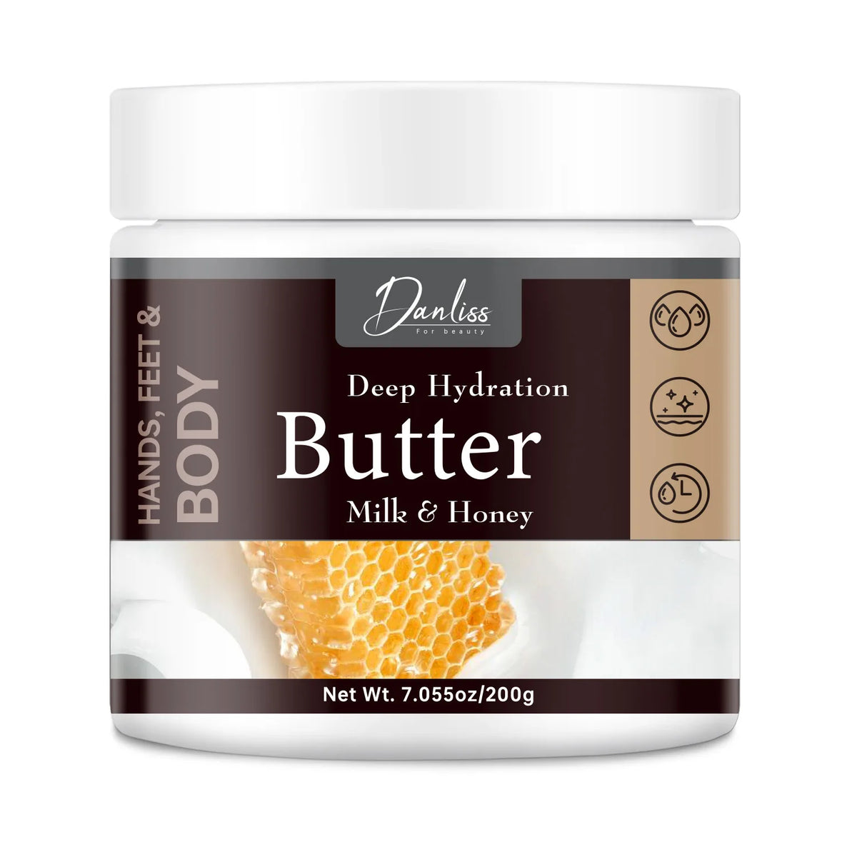 Milk & Honey Body Butter – Deep Hydration for Skin Body Butter Cream Qst Brown 200g