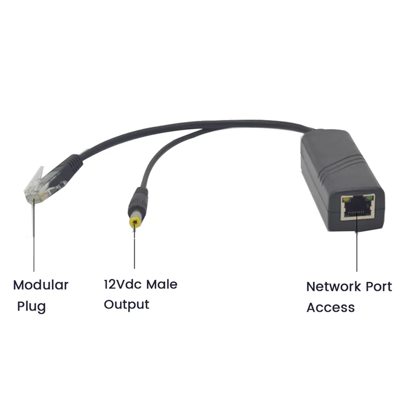 PoE Splitter 100M 12V 1A IEEE 802.3af 1.5KV Isolation PoE Splitter Qme