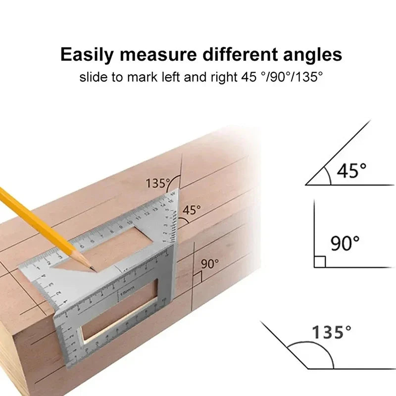 Aluminum Square Angle Ruler Marking Gauge – 45 & 90 Degree Angle Marking Gauge Qme