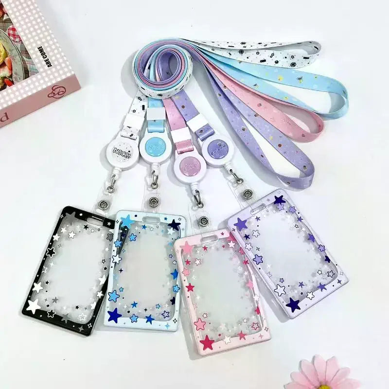 Star Sliding Cover Transparent Card Holder | Kpop Photocard Card Holder Qme