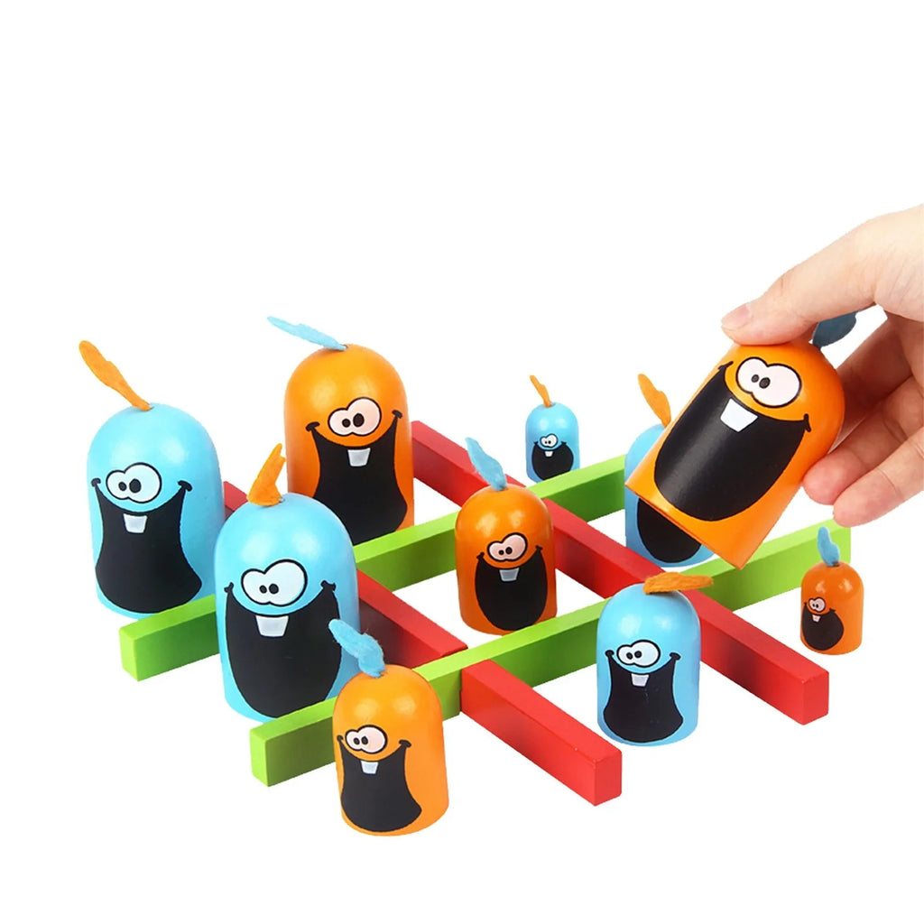 Kids Tic Tac Toe Strategy Board Game – Educational Cartoon Toy Strategy Board Game Qme