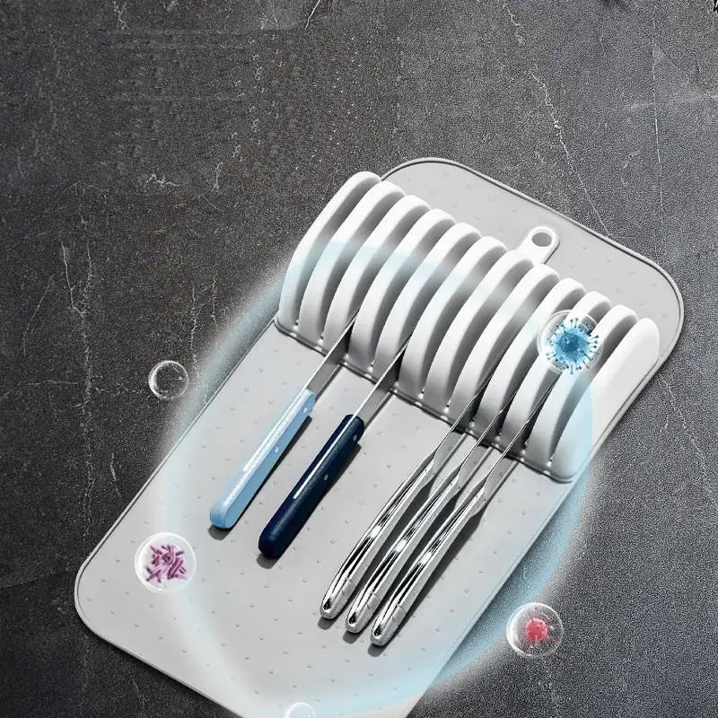 Soft-Grip Knife Drawer Organizer – 5 & 11 Slot Knife Block Knife Drawer Organizer Qme