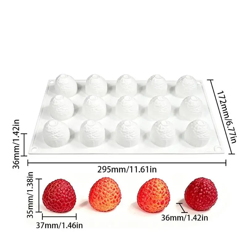 Lychee Silicone Mold – Mousse Cake, Chocolate & Pudding Mold Silicone Baking Mold Qme A