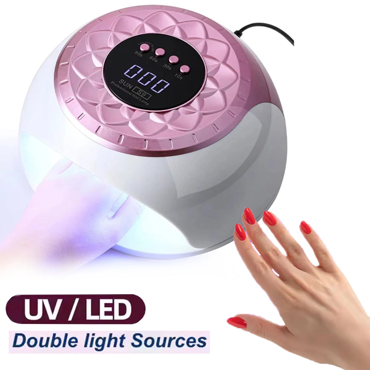 S9 268W UV LED Nail Lamp – 57 Beads Fast Gel Polish Curing UV LED Nail Lamp Qst